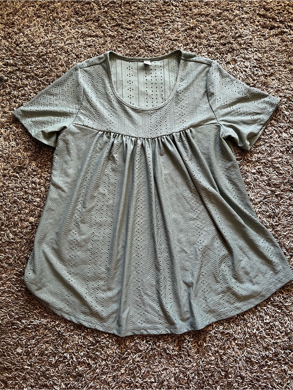 Sage Eyelet flowy top